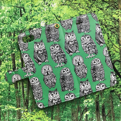 【受注生産】森のふくろうたち 手帳型スマホケース 2枚目の画像