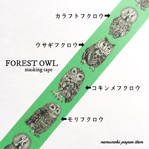 FOREST OWL マスキングテープ 2枚目の画像