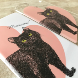 【受注生産】幸せの黒猫 UVプリントスマホケース 3枚目の画像