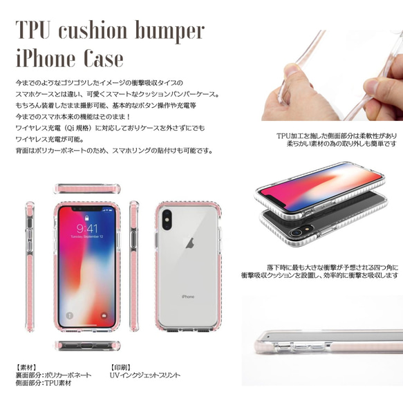 【受注生産】衝撃吸収クッションバンパーiPhoneケース 2枚目の画像