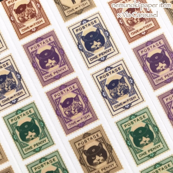 猫たちの郵便局 マスキングテープ（Stamp） 3枚目の画像