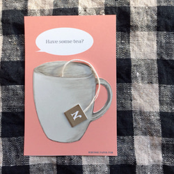 《送料無料》「紅茶をどうぞ」メッセージカード 1枚目の画像