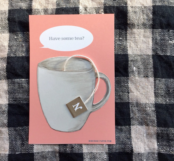 《送料無料》「紅茶をどうぞ」メッセージカード 1枚目の画像