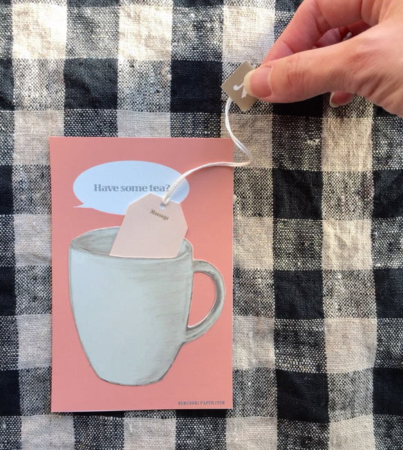 《送料無料》「紅茶をどうぞ」メッセージカード 2枚目の画像