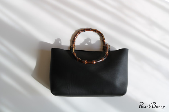 天然素材のバンブーバッグ♪おとな女子にピッタリ⭐︎(受注生産） 1枚目の画像