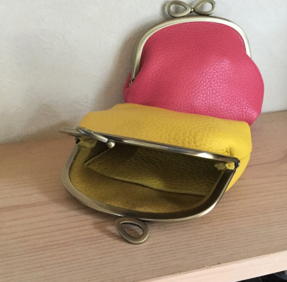 リボンが可愛い♡がま口ポーチお財布　(受注生産) 3枚目の画像