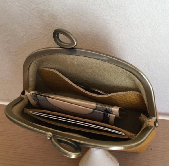 リボンが可愛い♡がま口ポーチお財布　(受注生産) 6枚目の画像