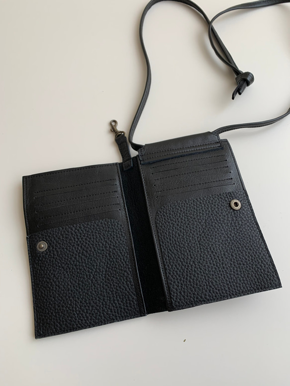 姫路レザーのスマホショルダーウォレット　(受注生産) 2枚目の画像