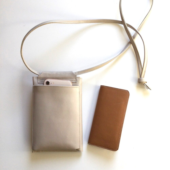 姫路レザーのスマホショルダーウォレット　(受注生産) 3枚目の画像
