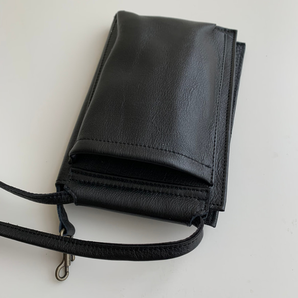 姫路レザーのスマホショルダーウォレット　(受注生産) 6枚目の画像