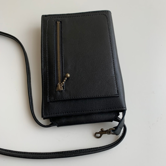 姫路レザーのスマホショルダーウォレット　(受注生産) 7枚目の画像