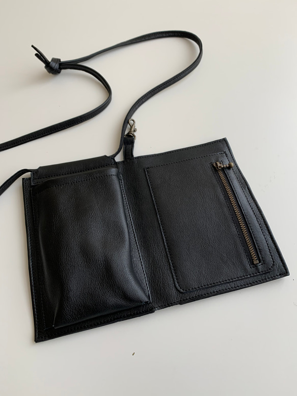 姫路レザーのスマホショルダーウォレット　(受注生産) 8枚目の画像