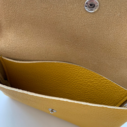 ハガキサイズの牛革ポーチ　通帳、パスポート、お薬手帳、母子手帳入れ　 4枚目の画像