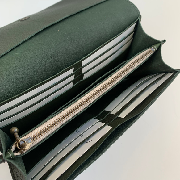 たっぷり収納の長財布 ♪便利な外ポケット付き 8枚目の画像