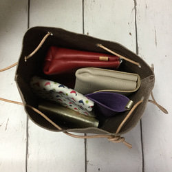 ヌバックで作った巾着バッグ（受注生産） 4枚目の画像