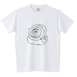 snail かたつむりの落書き風プリントTシャツ 1枚目の画像