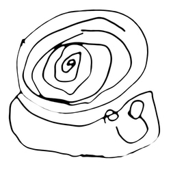 snail かたつむりの落書き風プリントTシャツ 3枚目の画像