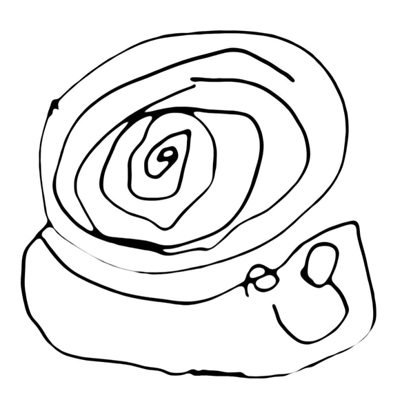 snail かたつむりの落書き風プリントTシャツ 3枚目の画像