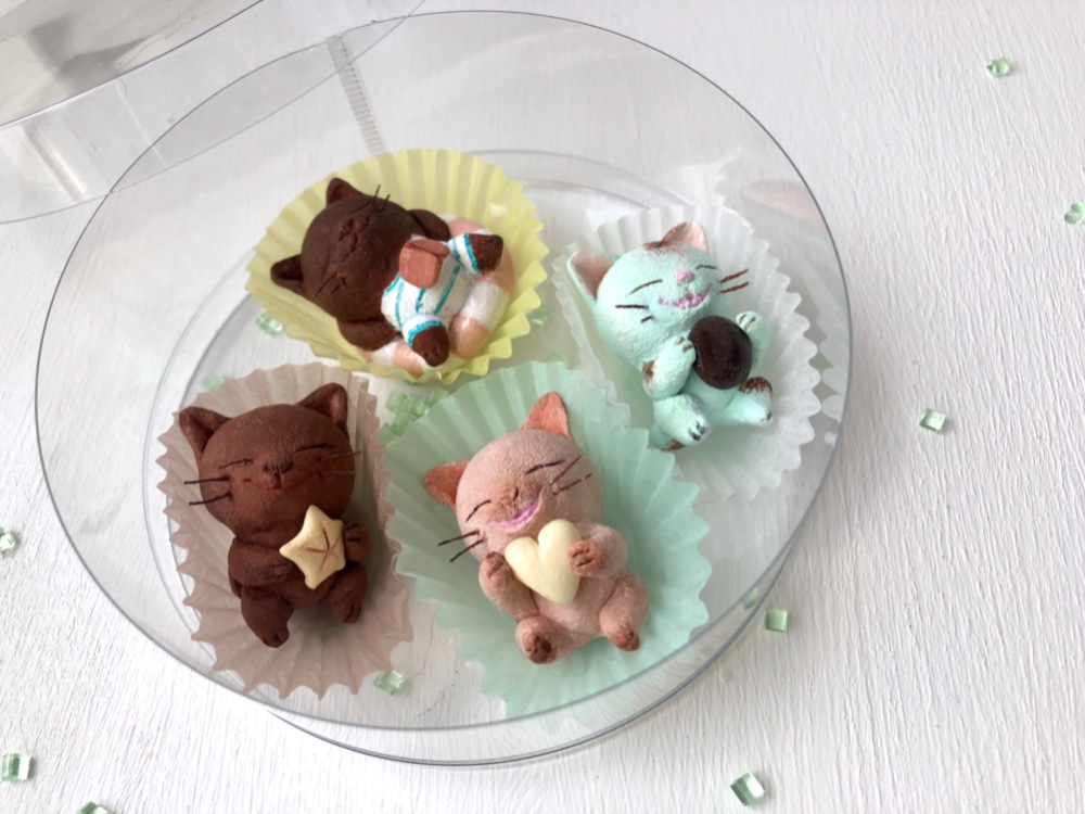 夏のチョコレートみたいな猫さん4匹セット受注制作