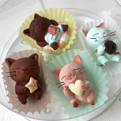 夏のチョコレートみたいな猫さん4匹セット受注制作 2枚目の画像