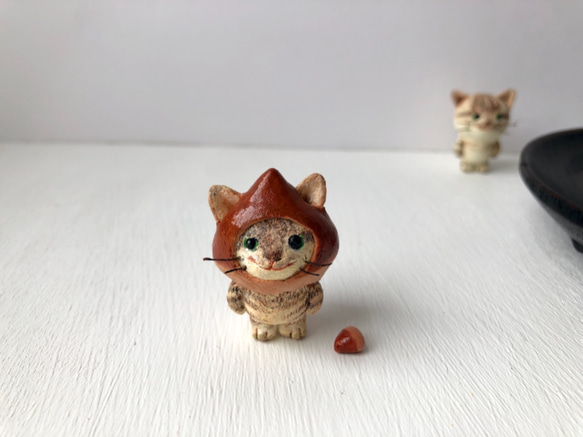 栗をかぶった猫さん キジトラ（再販受注制作） 1枚目の画像