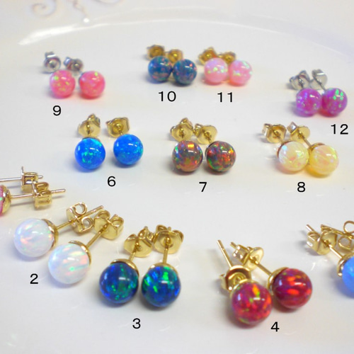 14Kgf 京都オパールピアス ♡全12色 ピアス(スタッド・一粒 14Kgf 京都オパールピアス ♡全12色 ピアス(スタッド・一粒