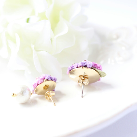 ふんわり紫陽花のピアス＊。 2枚目の画像