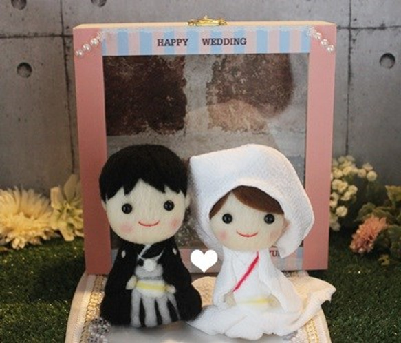 受注製作【結婚祝いにおススメ】白無垢ケース入りウェディングドール 2枚目の画像