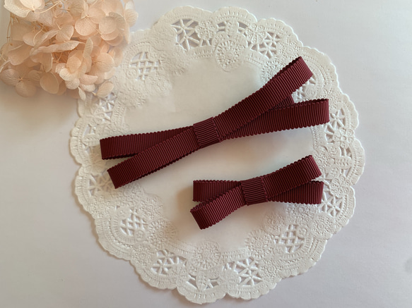 親子でおそろい♡高品質 日本製 グログランリボンのヘアクリップ  