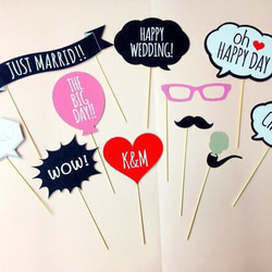 結婚式♡フォトプロップス12本セット(*ˊ˘ˋ*)。♪:*° ウェディングフォトプロップス12本セット☆ フォトプロップス oree