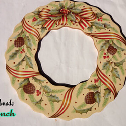 送料込【トールペイント】クリスマスリース リース ♡brunch♡ 通販