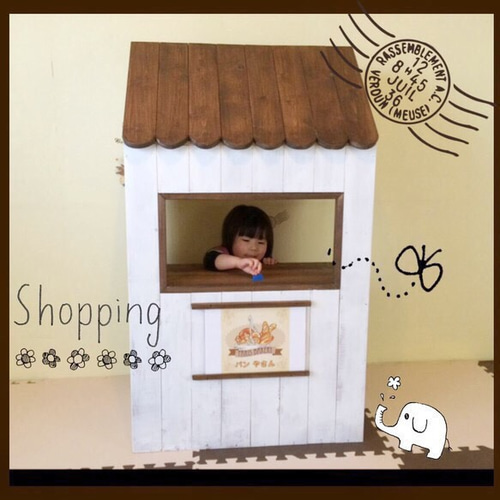 ハンドメイド 飾り棚 アンティーク風 おままごと シャビー