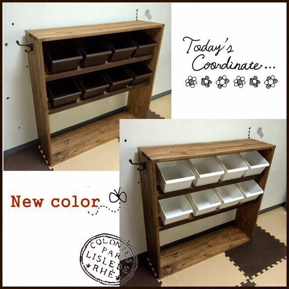 棚板2枚増設バージョン】ケース10個付き☆おもちゃ箱収納ラック/本棚