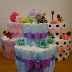 Diaper cake オムツケーキ・ピンク 3枚目の画像