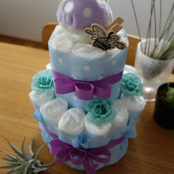 Diaper cake オムツケーキ・ブルー 2枚目の画像