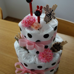 Diaper cake オムツケーキ・ドット 2枚目の画像