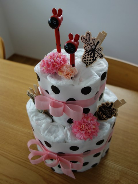 Diaper cake オムツケーキ・ドット 2枚目の画像