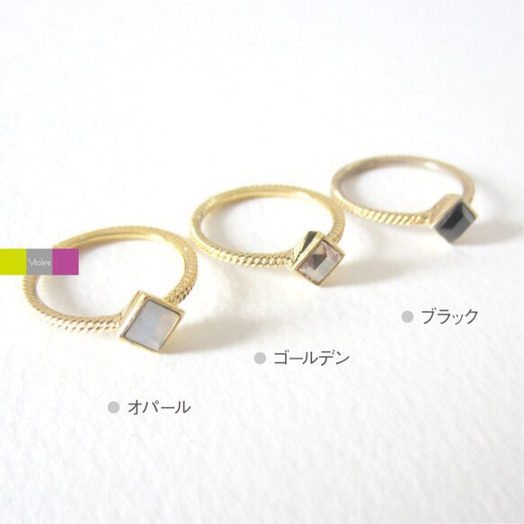 スワロフスキースクエアRing 5枚目の画像