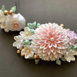 schanpon様オーダー品 つまみ細工の髪飾り かんざし 百福堂momofukudou