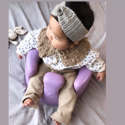 出産祝いやお出かけ用に❁︎つけるだけでおしゃれな手編みの襟スタイ 7枚目の画像