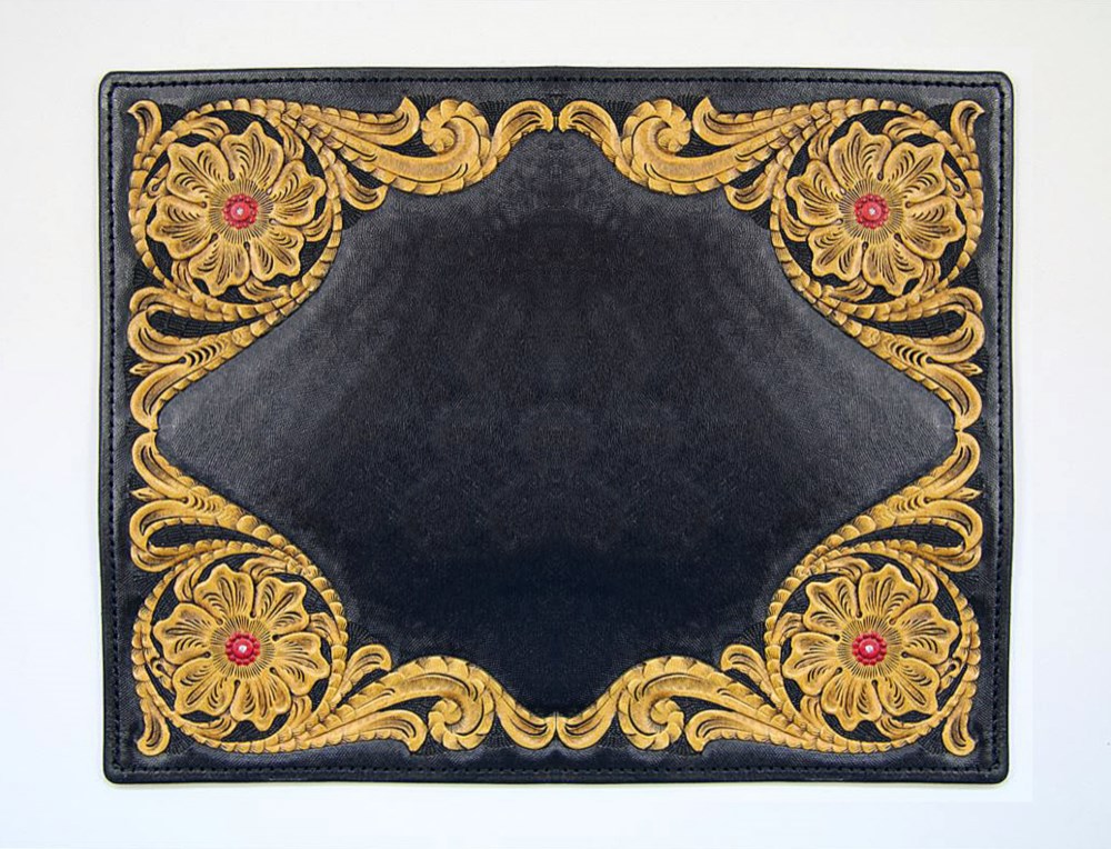 マウスパッド(唐草模様・黒)