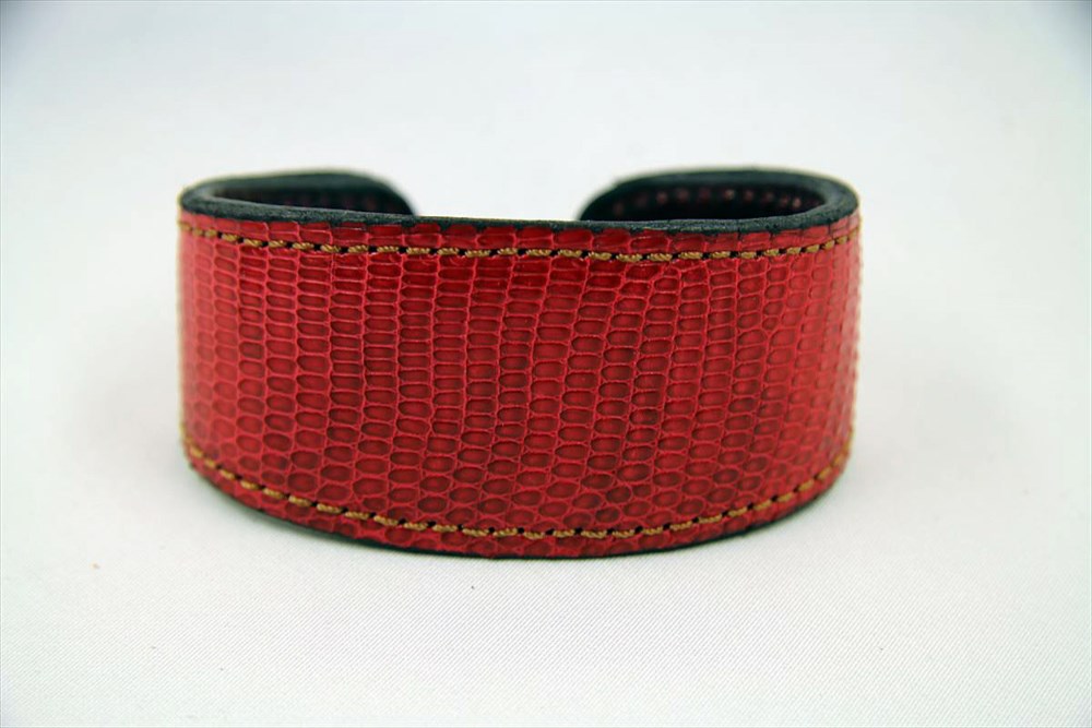 バングル(リザード革・メンズ赤)