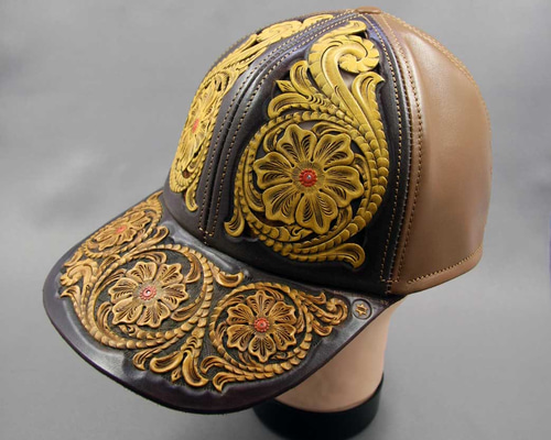 受注製品]フロントカービングキャップ(ブラウン) キャップ スタジオ