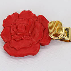 [受注製作]ペンクリップ(バラ・ゴールド) 1枚目の画像