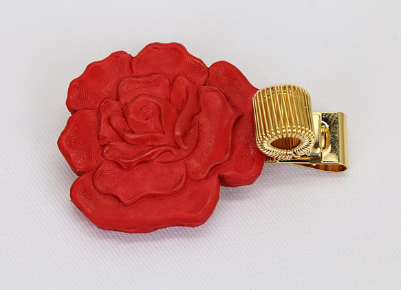 [受注製作]ペンクリップ(バラ・ゴールド) 1枚目の画像