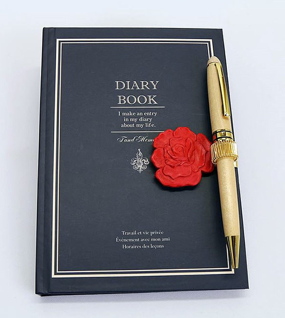 [受注製作]ペンクリップ(バラ・ゴールド) 3枚目の画像