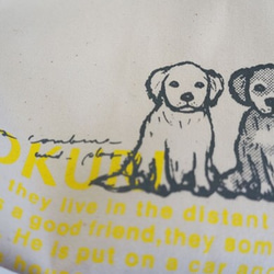 corokuriおすわり犬の布バッグ、カーキB 4枚目の画像