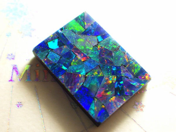 再入荷】ダブレットオパール（モザイク14×10mm） 天然石