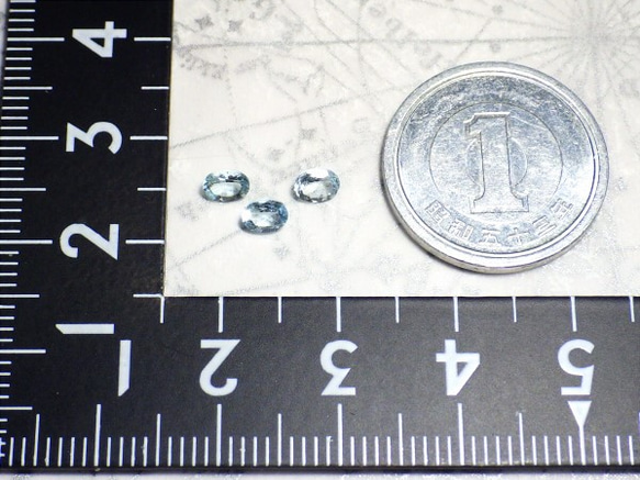 アクアマリン（4×3mm・計0.5ct）３個セット 4枚目の画像