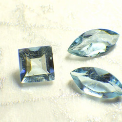 アクアマリン（3.5×3.5・6×3mm・計0.57ct）３個セット 1枚目の画像